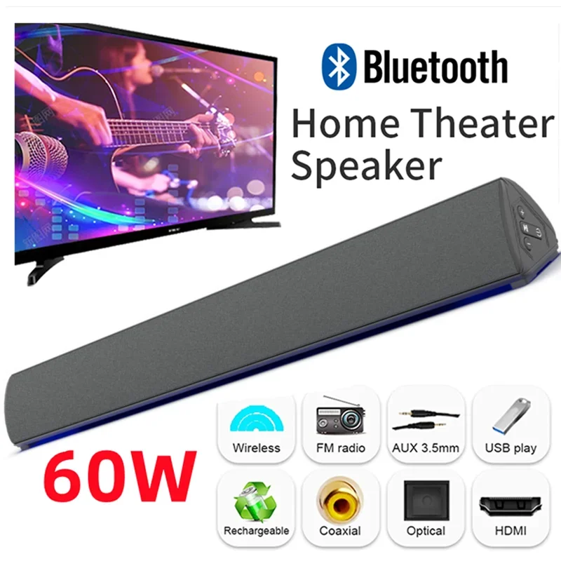 Home Cinema Wireless Speakers - 60W Wireless TV PC Soundbar altoparlante