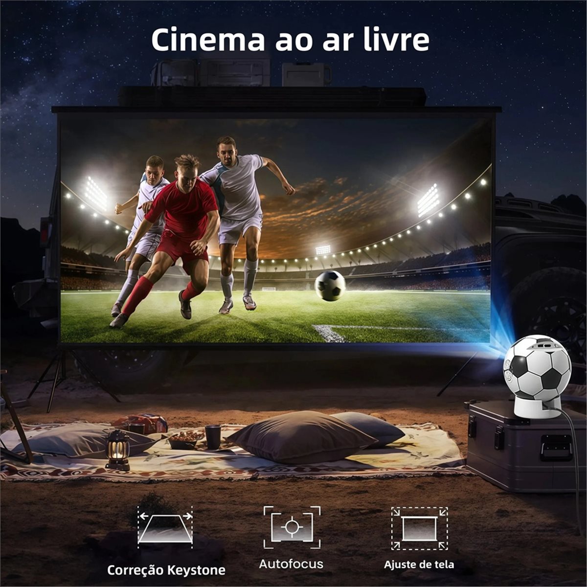 Home Cinema Bluetooth - Puntual- Mini proiettore portatile Q8 Supporto