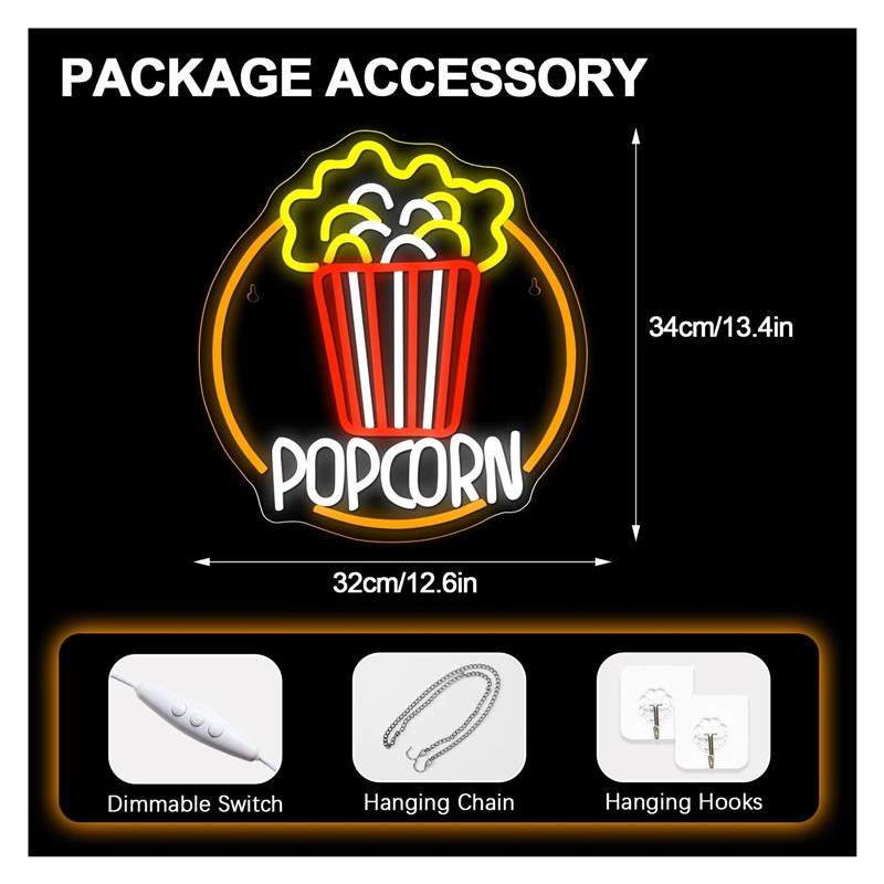 Insegna al neon con pop corn,  - Home Cinema Today recensione e prezzo